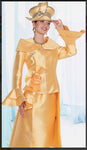 Champagne Italy 6017 Zip Front Jacket With Long Lamp Shade Sleeves