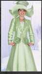 Champagne Italy 6020 2PC Jacket/Dress Embellished Broach And Attached Buttons