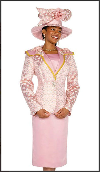 Champagne Italy 5814 2PC Long Sleeve Church Suit