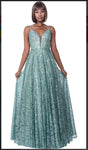 Annabelle Dress 8881 Special Occasion Gown With Spaghetti Strap And Long Flowing