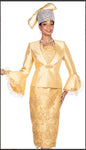 Champagne Italy 5910 2PC Jacket With Long Lamp Shade Sleeves