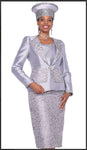 Champagne Italy 5911 Long Sleeve Short Jacket In Silk Look Fabric Skirt