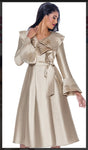 Dresses By Nubiano 12281 Beautiful Long Sleeves Hi-Waist Dress With Sash
