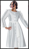 Dresses By Nubiano 12381 Long Sleeve Dress With Button Down Front