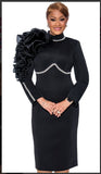 Dorinda Clark Cole 5141 1PC Long Sleeve Dress With Ruffles  On The Sleeve