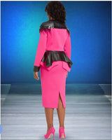 Donna Vinci Style 12030,FUCHSIA/BLACK,2pc. Jacket & Skirt Set
