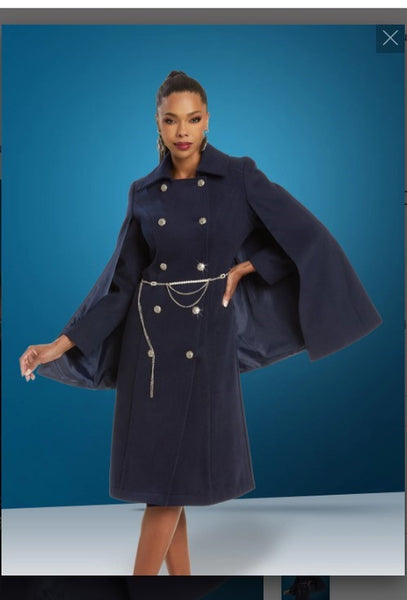 Donna Vinci Style 12038,NAVY,1pc. Dress Novelty Wool Blend Fabric
