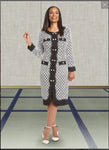Donna Vinci Couture Style 5821,WHITE/BLACK, 1pc. Dress