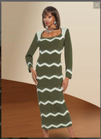 Donna Vinci KNITS Style 13387,OLIVE, 1pc. Dress