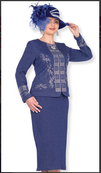 Elite Champagne 5964 2PC Knit Suit For Church Or Any Special Event