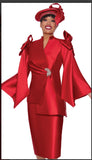GMI 9992 Woman 2PC Asymmetric Jacket And Straight Line Skirt Suit