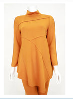 IC Collection 4759T 1PC Soft Knit Crepe Fabrication  Mock Neckline