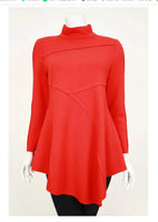 IC Collection 4759T 1PC Soft Knit Crepe Fabrication  Mock Neckline