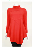 IC Collection 4759T 1PC Soft Knit Crepe Fabrication  Mock Neckline