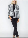 IC Collection 5493J 1PC Long Sleeve Asymmetric Jacket With One Button.  Print Fabric