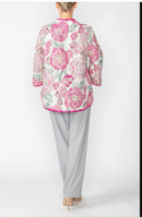 IC Collection 6097J EMBO JACQUARD COLLARLESS 3/4 SLV. ONE BUTTON JACKET