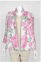 IC Collection 6099J FLORAL EMBO JQD STAND UP COLLAR 3/4 SLV JACKET