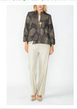 IC Collection 6706J Metallic Jacquard Asymmetric Jacket One Button Jacket