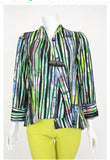 IC Collection 6942J Multi Color Bias Trim Unbalance Jacket With One Button