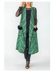 IC Collection 6957V 1PC Long Peter Pan Collar Vest Sleeveless With Feathers