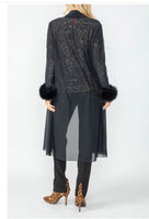 IC Collection 6963J 1PC Long Jacket With Long Sleeves With Feather Cuffs