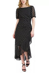 Julia Jordan  JJ37942 Polka Dot Ruffled Maxi Dress