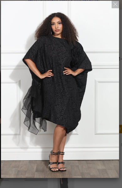 Luxe Moda LM-387 - Black - Overlay Lace Dress