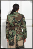 Luxe Moda LM-391 - Camo - Button Down Belted Camo Jacket