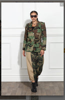 Luxe Moda LM-391 - Camo - Button Down Belted Camo Jacket