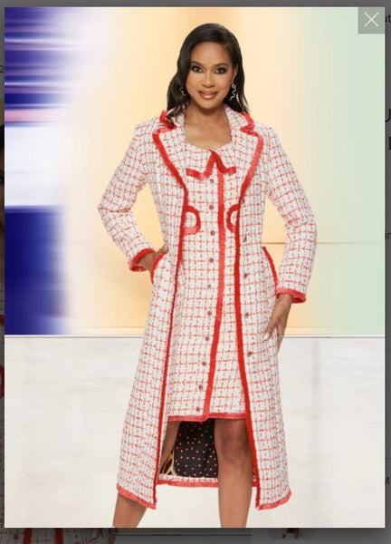 LOVE THE QUEEN STYLE 17482-J,CORAL/WHITE,1 PC. JACKET