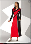 Love the Queen Style 17486,RED/BLACK,1 Pc. Dress
