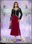 LOVE THE QUEEN STYLE 17490,BLACK/WINE,1 PC. DRESS
