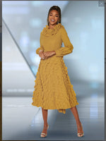 Love The Queen 17529 1PC Long Sleeve Dress With Exclusive Woven Stretch Fabric