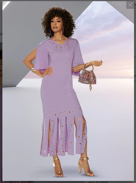 Love The Queen 17537 1PC Dress With Stretch Fabric And Flair Slit Sleeves Grommets