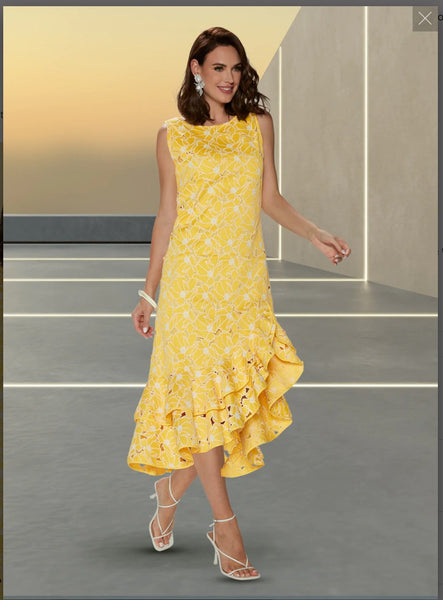 Love The Queen 17562 1PC Dress With Exclusive Floral  Embroidery Fabric