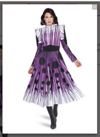 Love The Queen Style 17568 Purple/White/Black 1PC Dress