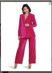 Love The Queen Style 17573 2PC Raspberry Jacket And Pant Set