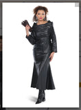 Love The Queen Style 17577 2PC Black/Brown Jacket And Skirt Set