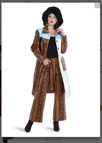 Love The Queen Style 17580 2PC Long Coat/Pants