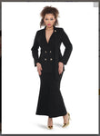 Love The Queen Style 17583 Black 2PC Jacket/Skirt Set