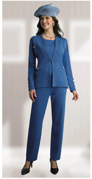 Lily and Taylor 780 3PC Fine Knit Pant Suit Perfect Knit For Any Special Occasion