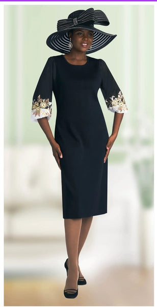 Lily and Taylor 785  Fine Knit Dress with Sleeve Embellishments  It's the perfect wardrobe