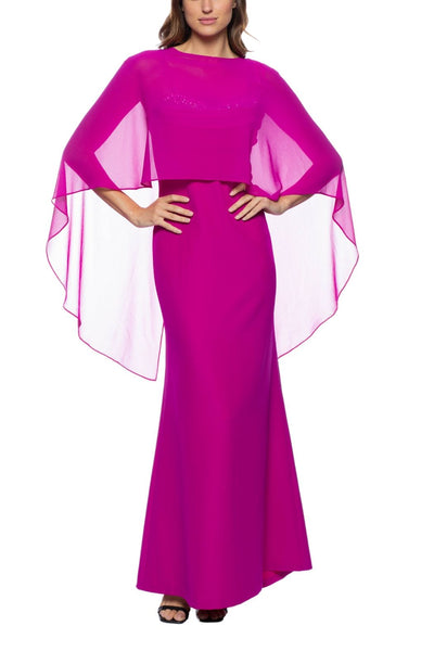 Marina Dresses Collection 268495  Rhinestone Trim Chiffon Capelet Gown