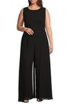 Marina Dress Collection MAR297444 Chiffon Overlay Sleeveless Jumpsuit ( Plus Size )
