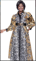 Terramina Collection 7124  1PC Long Sleeve Animal Print Dress