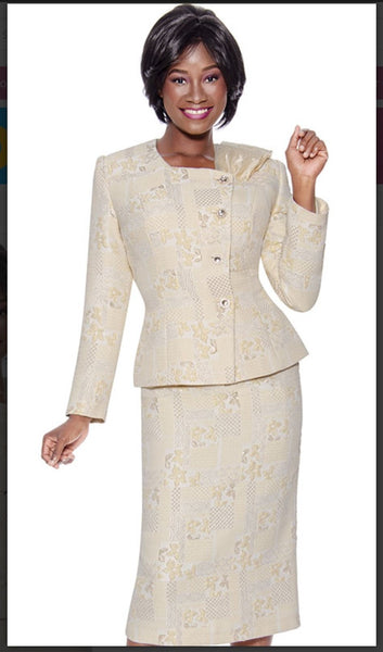 Terramina Collection 7148 2PC Jacket/Skirt Suit Textured Fabric