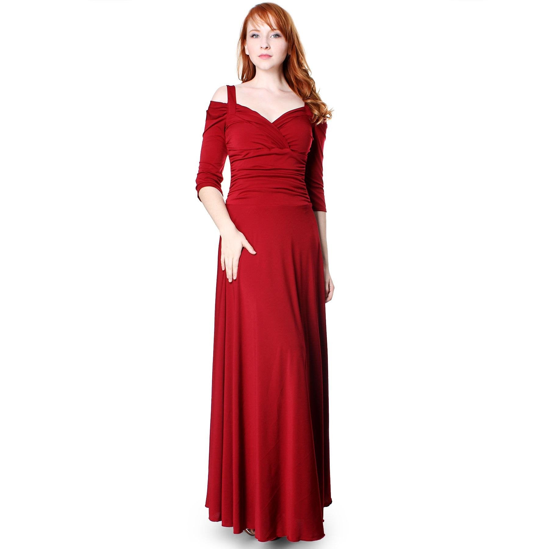 Evanese Women's Plus Size Elegant Long Formal Evening Dress with 3/4  Sleeves 
