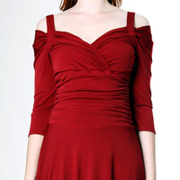 Evanese Women's Elegant Slip On Long Formal Evening Dress with 3/4 Sleeves - Jazmine & Yazmine Designer Boutique