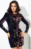Velvet Sequin Party Dress - Jazmine & Yazmine Designer Boutique