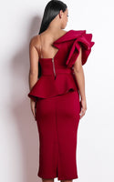 Red Ankle Length Cocktail Dress - Jazmine & Yazmine Designer Boutique